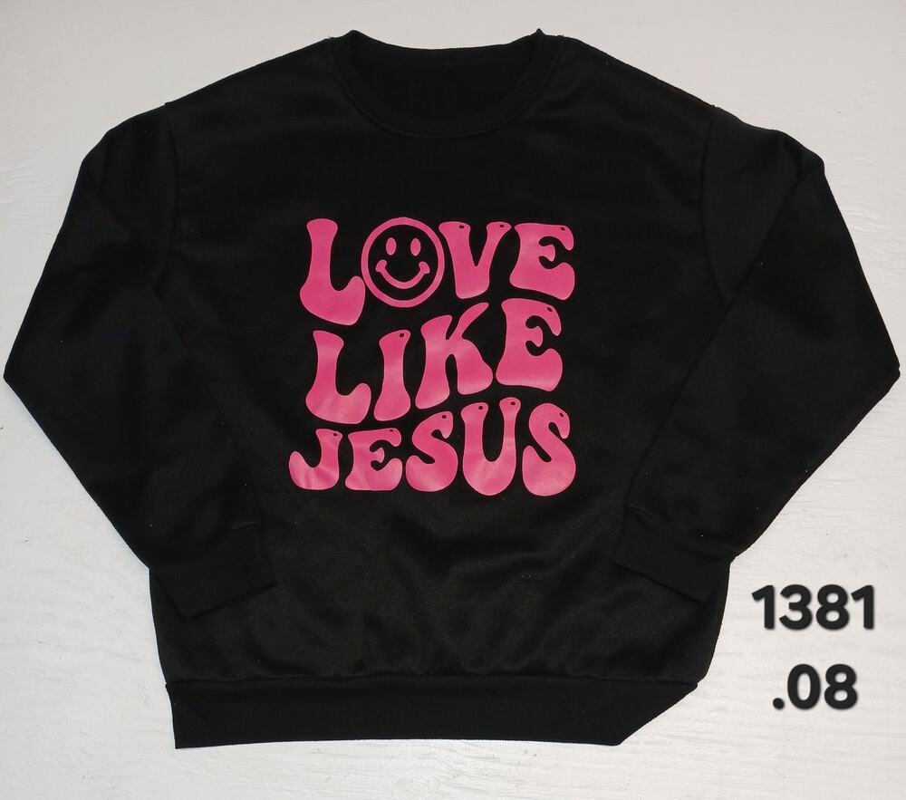 Love Like Jesus (Medium) Black Pullover Sweater